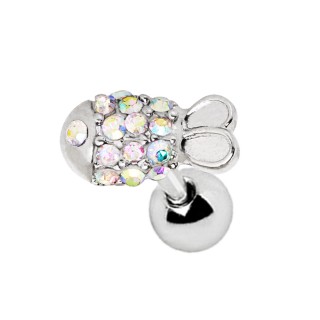 Piercing cartilage � petit boisson arc  en ciel