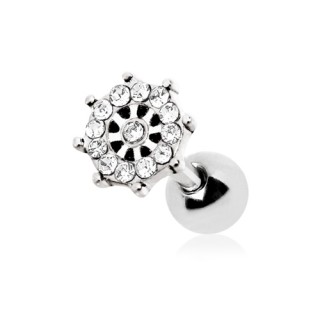 Piercing cartilage tragus h�lix � roue (barre) de bateau