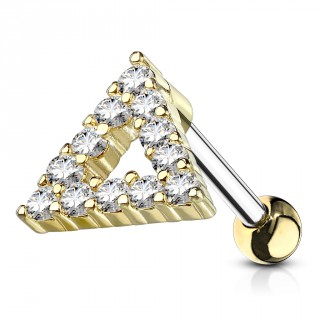 Piercing cartilage � triangle ouvert dor� pav� de strass