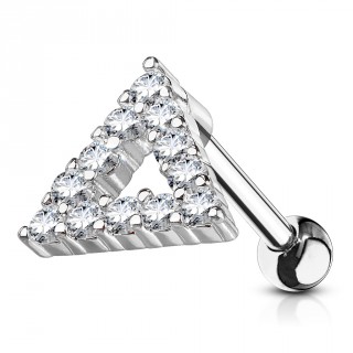 Piercing cartilage � triangle ouvert pav� de strass