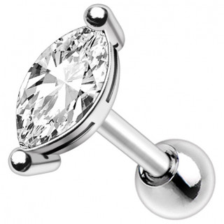 Piercing cartilage � zirconium taill� en amande