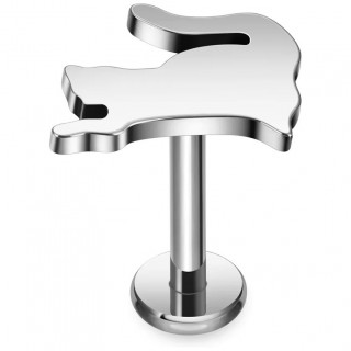 Piercing chat en train de jouer en Titane (l�vre et oreille)