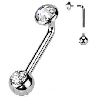 Piercing christina en Titane (ASTM F-136) � disque zirconium