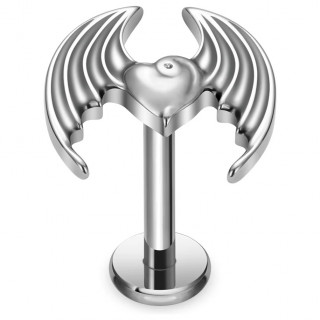 Piercing coeur � ailes de d�mon en Titane � filetage interne (l�vre et oreille)