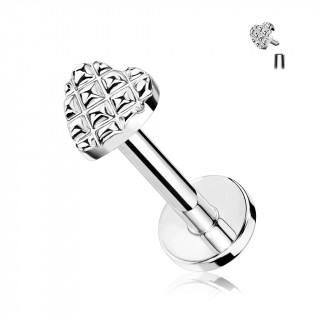 Piercing coeur capitonn� (l�vre, cartilage oreille...)