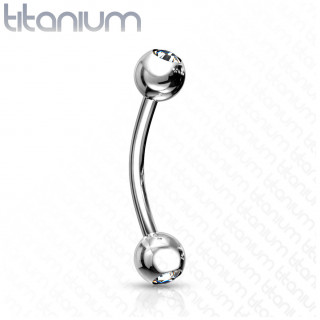 Piercing courb� Titane � boules strass (arcade, rook, helix...)
