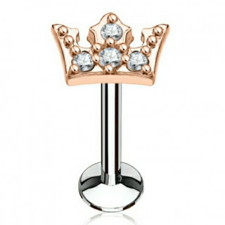 Piercing couronne cuivr�e strass (l�vre, cartilage)
