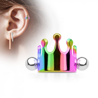 Piercing couronne h�lix en acier arc en ciel