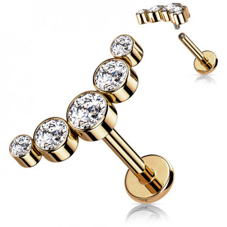 Piercing Cuivr� � arc pav� de strass (l�vre, h�lix...)