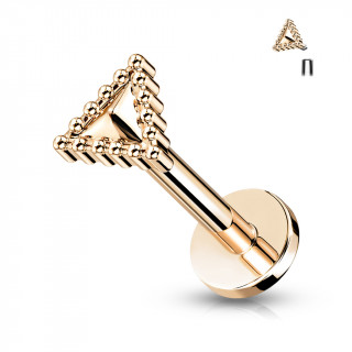 Piercing cuivr� triangle perl� (l�vre, cartilage oreille...)