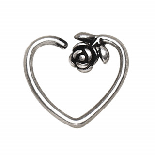 Piercing daith coeur � rose vintage