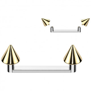 Piercing de surface Titane � pointes dor�es