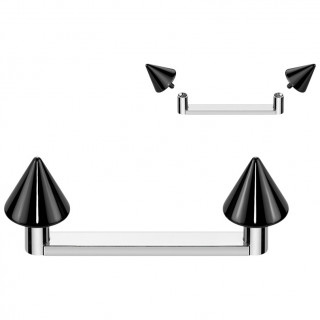Piercing de surface Titane � pointes noires
