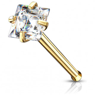 Piercing dor� nez tige droite en acier � zirconium carr�