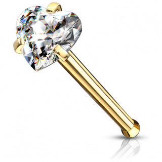 Piercing dor� nez tige droite en acier � zirconium coeur