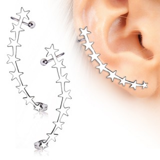 Piercing duo cartilage et lobe � enfilade d'�toiles