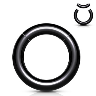 Piercing �carteur anneau noir acrylique � segment