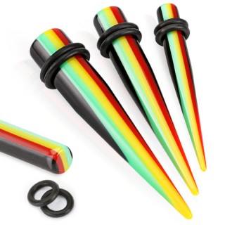 Piercing �carteur � bandes Rasta type tapers