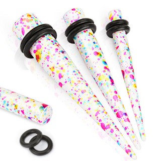 Piercing �carteur blanc � �claboussures type tapers