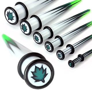 Piercing expander imprim� feuille cannabis