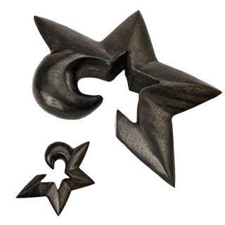 Piercing �carteur �toil� type tapers en bois Areng