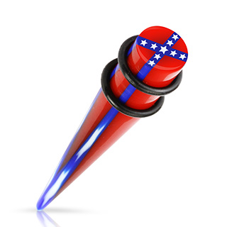 Piercing �carteur � motif drapeau rebelle type tapers