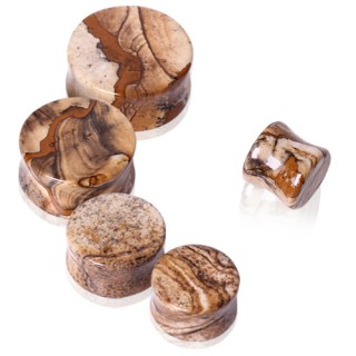 Piercing �carteur plug pierre jaspe imp�rial