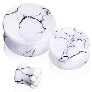 Piercing �carteur plug pierre naturelle Howlite