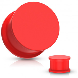 Piercing �carteur plug silicone ultra flexible rouge