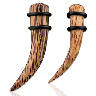 Piercing �carteur tapers courb� en bois de cocotier