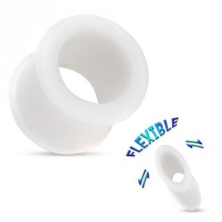 Piercing �carteur tunnel silicone ultra flexible blanc