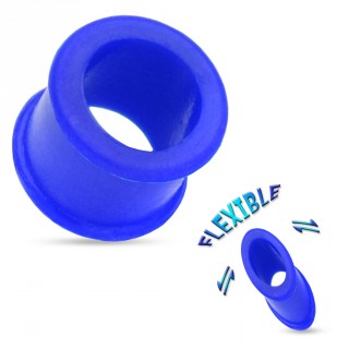 Piercing �carteur tunnel silicone ultra flexible bleu