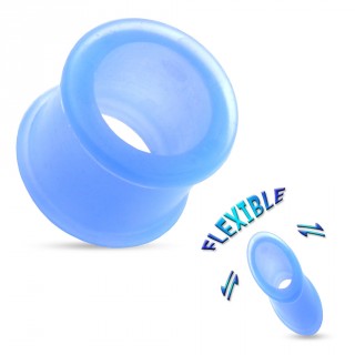 Piercing �carteur tunnel silicone ultra flexible bleu clair