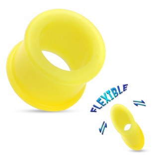 Piercing �carteur tunnel silicone ultra flexible jaune