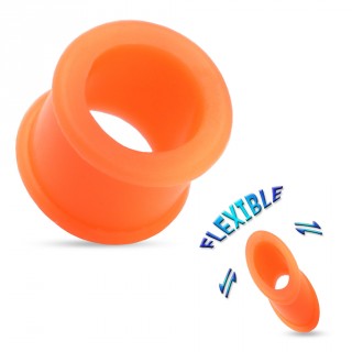 Piercing �carteur tunnel silicone ultra flexible orange