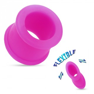 Piercing �carteur tunnel silicone ultra flexible pourpre