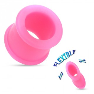 Piercing �carteur tunnel silicone ultra flexible rose