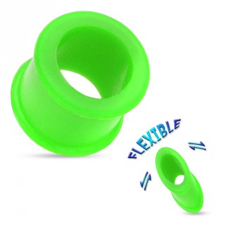 Piercing �carteur tunnel silicone ultra flexible vert