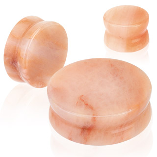 Piercing �carteur type plug en pierre Jade p�che