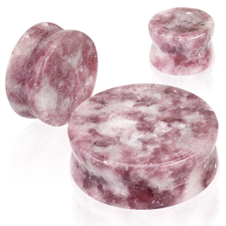 Piercing �carteur type plug en pierre Moondevite