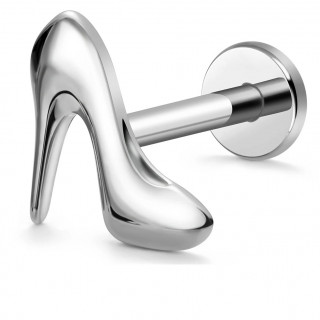 Piercing escarpin � talon haut en Titane � filetage interne (l�vre et oreille)