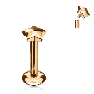 Piercing �toile en acier cuivr� � filetage interne (l�vre, cartilage...)