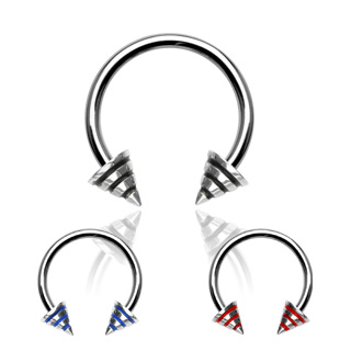 Piercing fer � cheval Striped Spikes