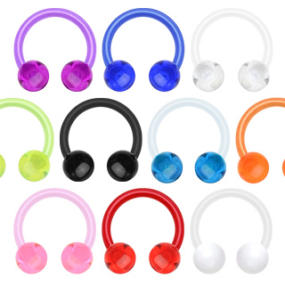 Piercing fer � cheval flexible � boules UV