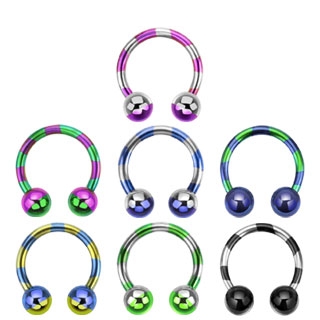 Piercing fer a cheval ionis� titanium � striures bicolores