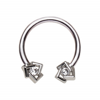 Piercing fer � cheval � compositions cubiques serties (septum, arcade...)