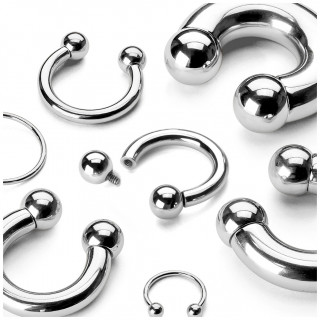 Piercing fer � cheval en acier � boules ( filetage interne) - Large choix de tailles !!