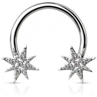 Piercing fer � cheval en acier � embouts �toil�s