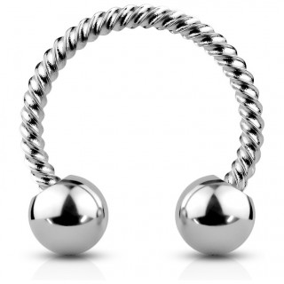 Piercing fer � cheval en acier twist� style corde - Inox