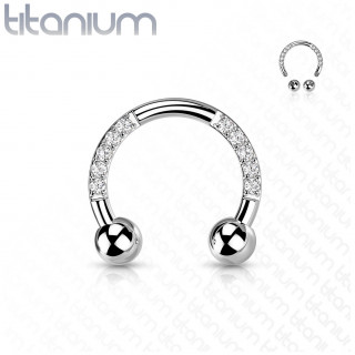 Piercing fer � cheval en Titane � zirconiums en arques